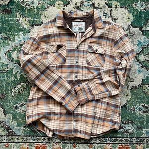 XXL Men’s Third & Army Flannel Plaid shirt in Tan